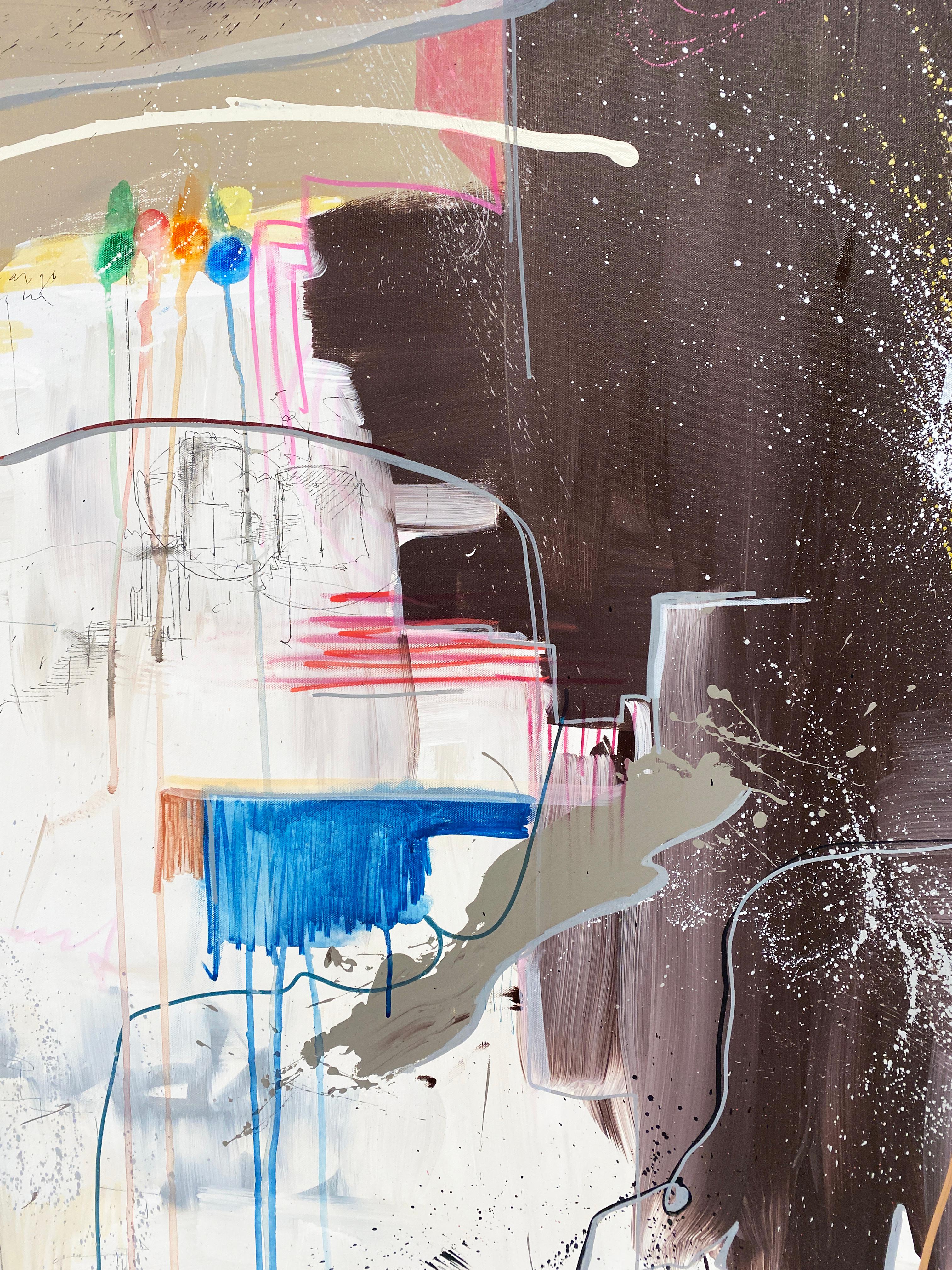 Abstraktes, farbenfrohes Gemälde von Rachel M. Mac, „hatte alles, was du sagen musstest“ im Angebot 6