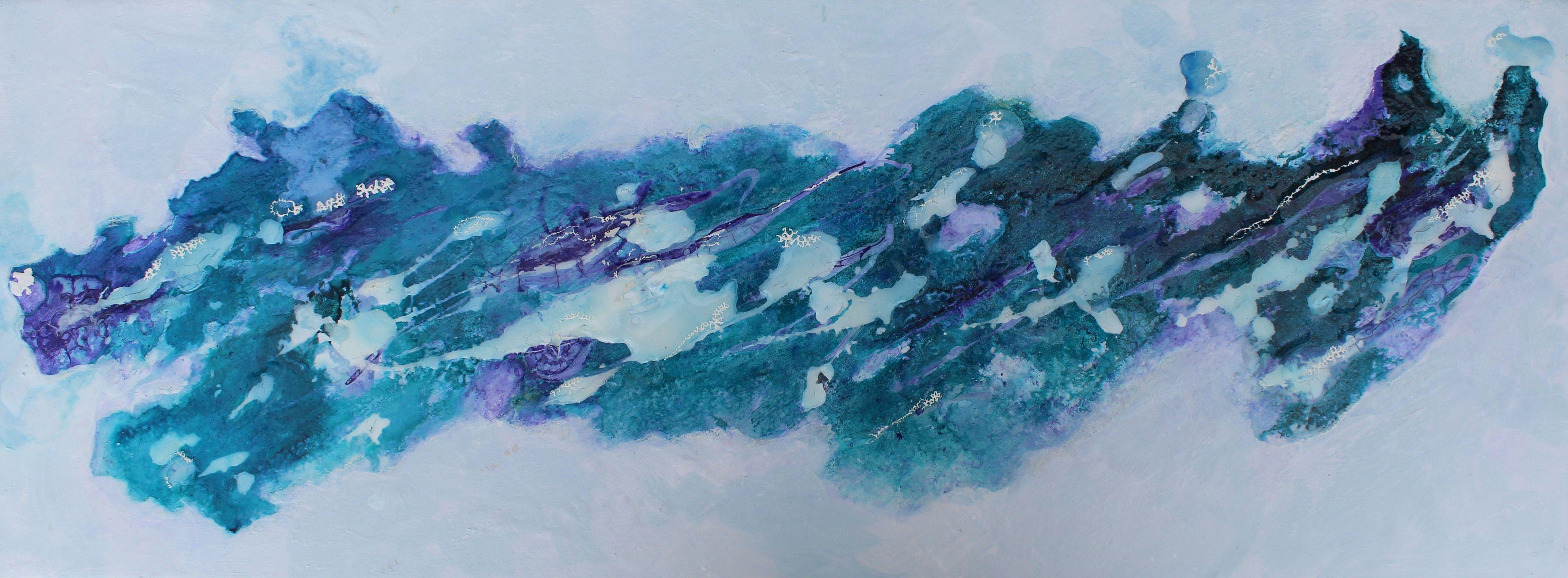 Rachel McCullock Abstract Painting - Blue Ice, Painting, Acrylic on Canvas