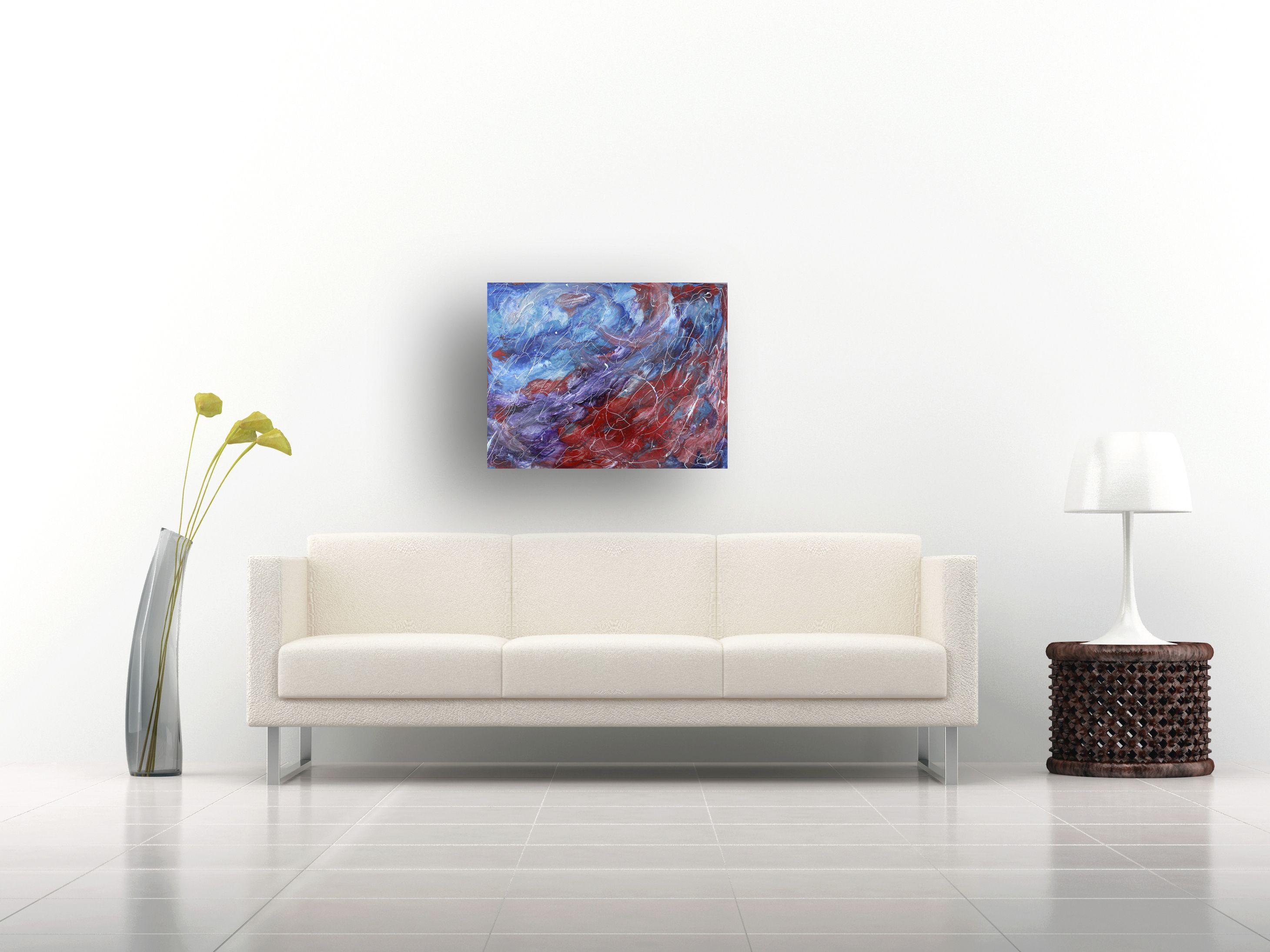 Feuer und Wasser, Malerei, Acryl auf Metall (Abstrakt), Painting, von Rachel McCullock