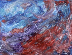 Fire and Water, Painting, Acrylic on Metal