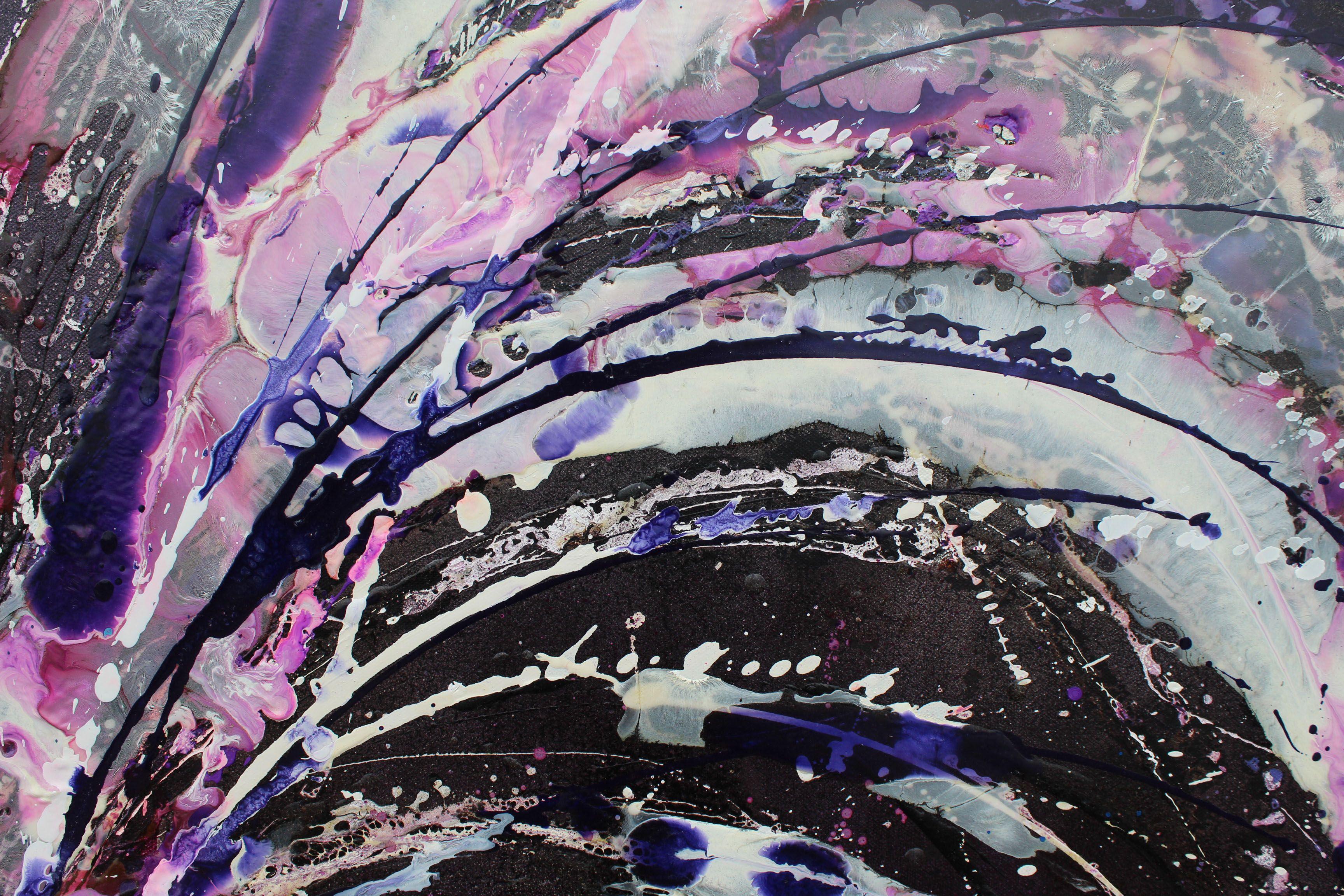 Neptune's Galaxy, Painting, Acrylic on Canvas - Black Abstract Painting by Rachel McCullock