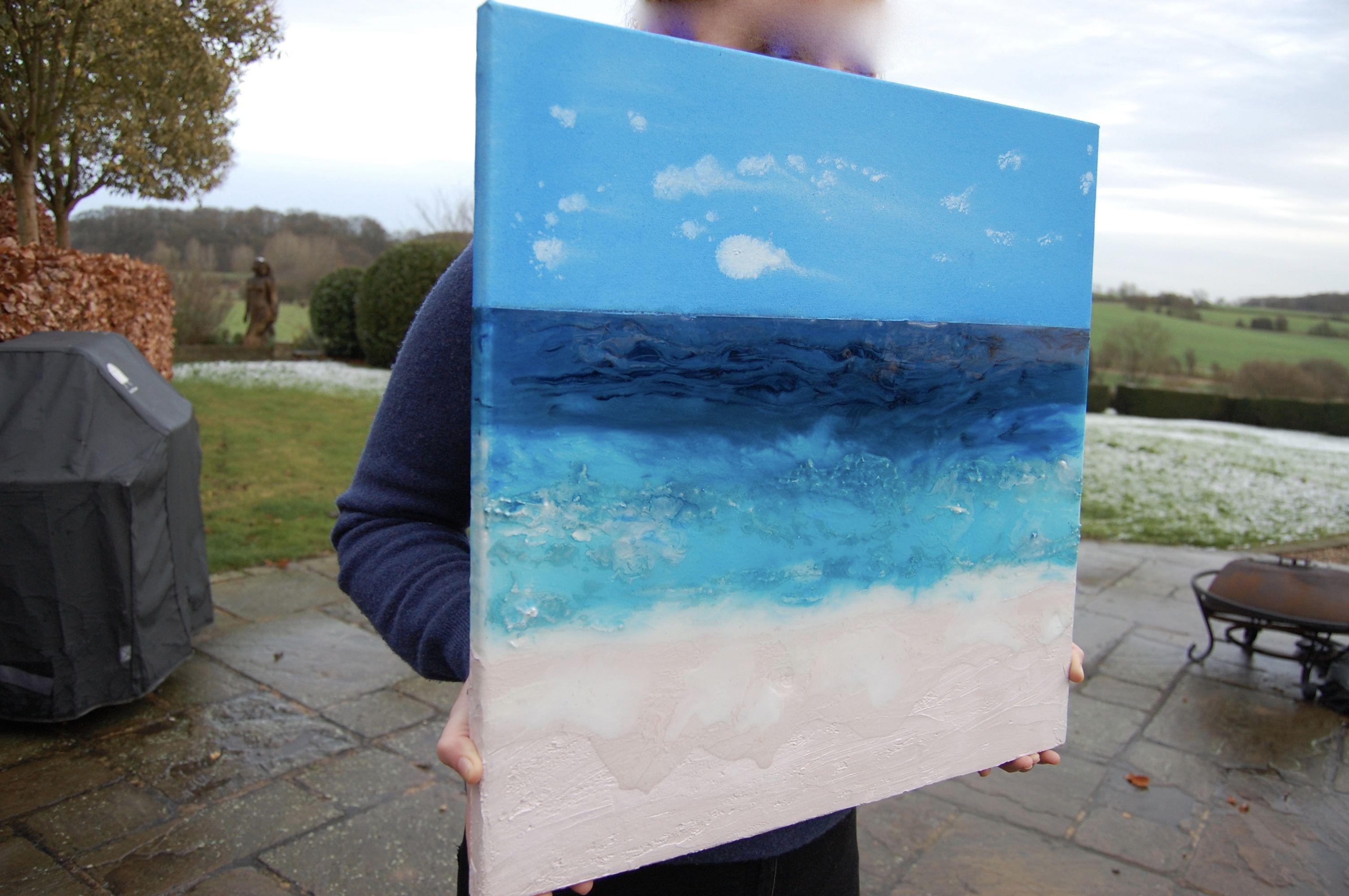 Playa Rosa II, Pintura, Acrílico sobre lienzo en venta 1