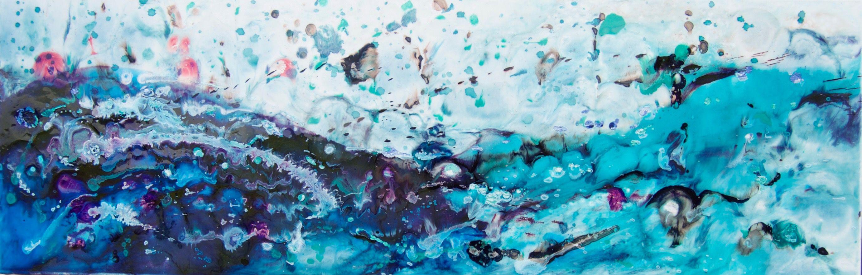 Rachel McCullock Abstract Painting - Raging Seas, Painting, Acrylic on Canvas