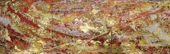 Rosy Sunset (Triptych), Painting, Acrylic on Metal