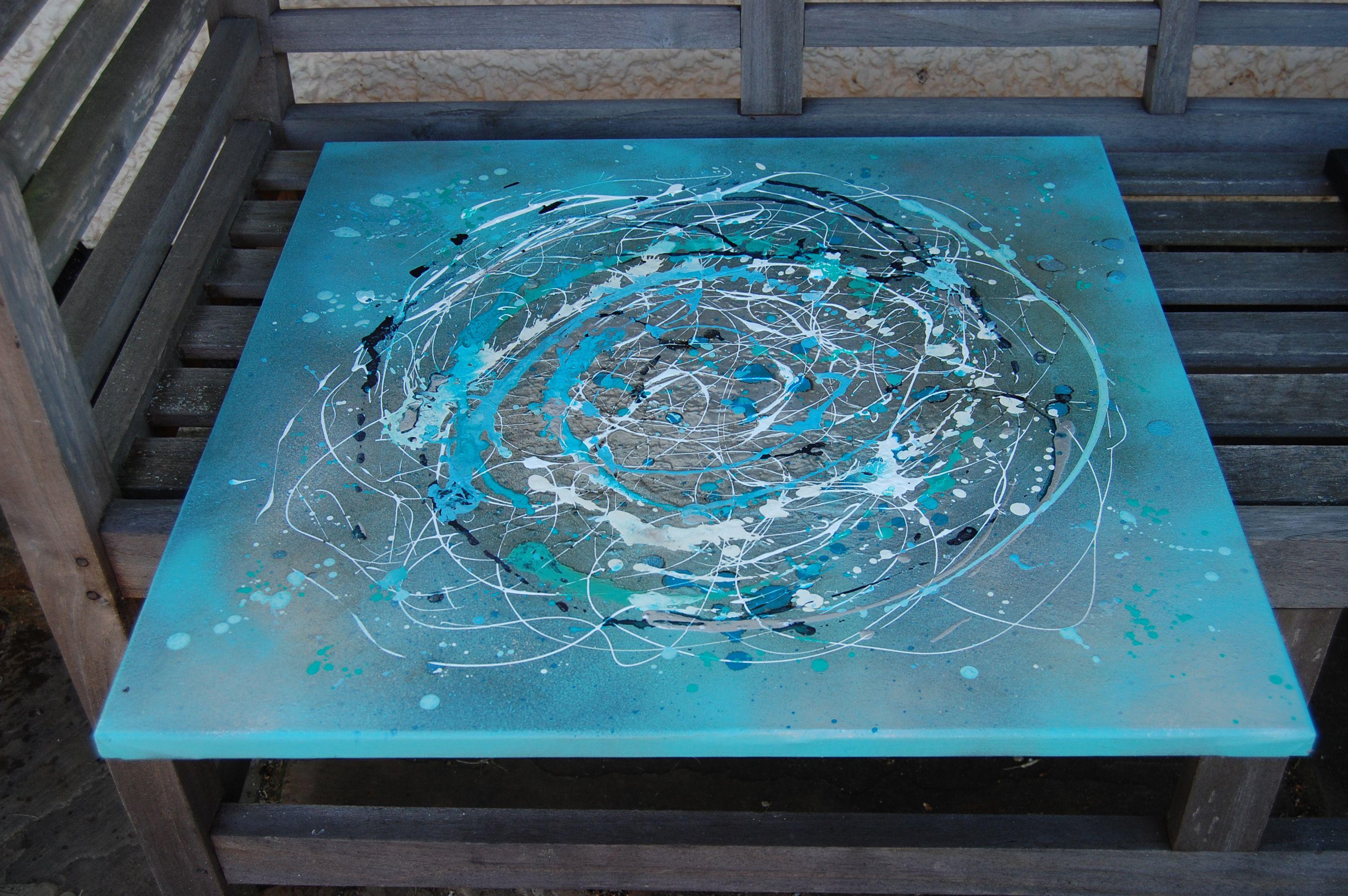 Luna de plata, Pintura, Acrílico sobre lienzo - Abstract Painting Azul de Rachel McCullock