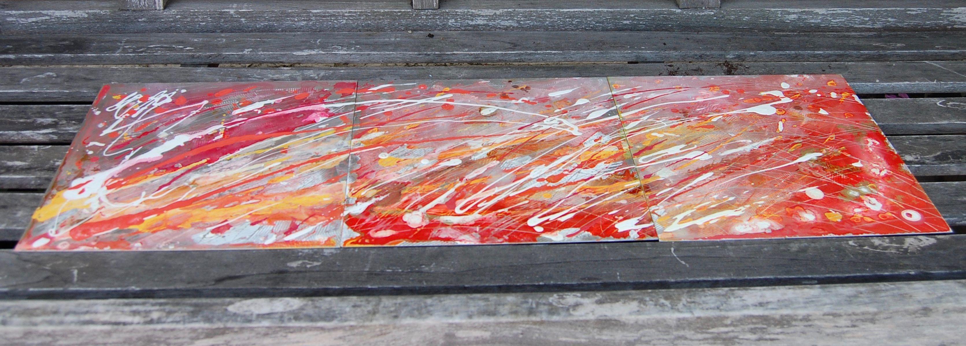 Tangerine Dawn, Gemälde, Acryl auf Metall (Abstrakt), Painting, von Rachel McCullock
