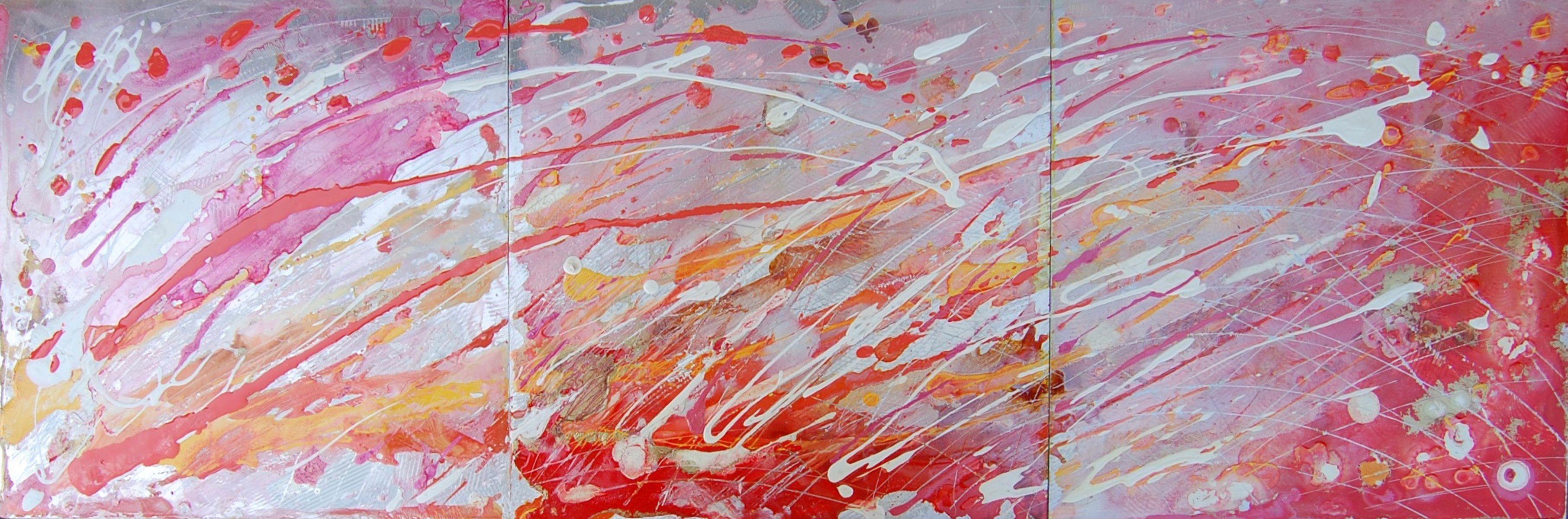 Rachel McCullock Abstract Painting – Tangerine Dawn, Gemälde, Acryl auf Metall
