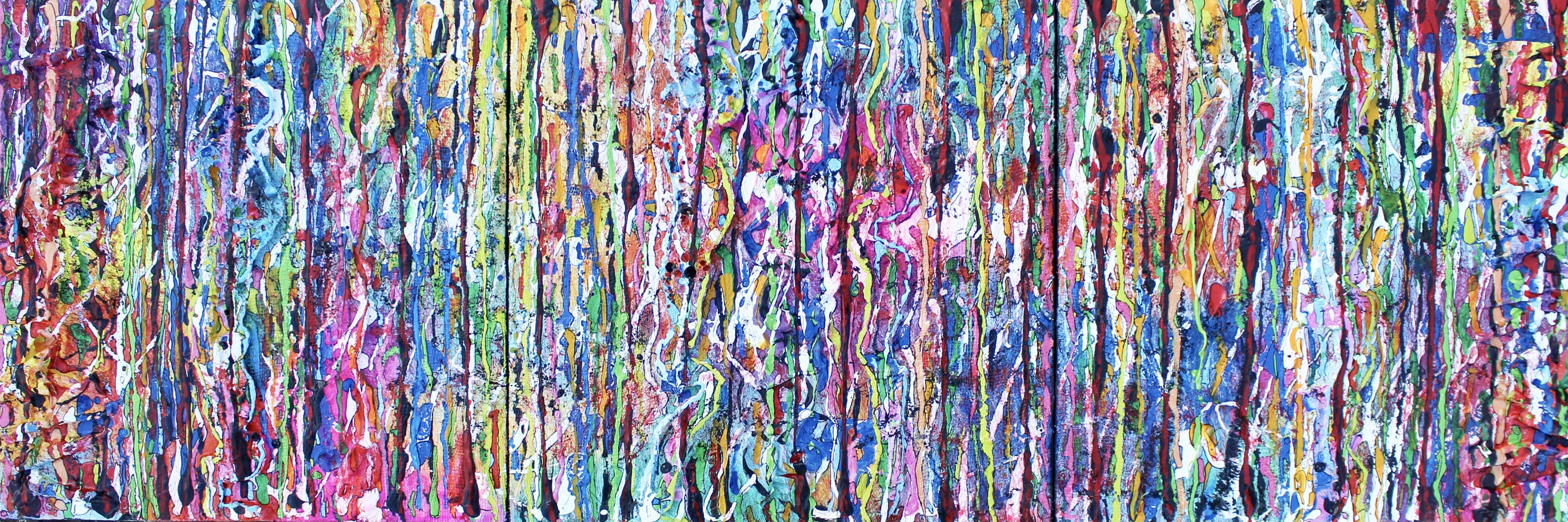 Trittico del corteo urbano, Pittura, Acrilico su pannello di Wood - Painting di Rachel McCullock