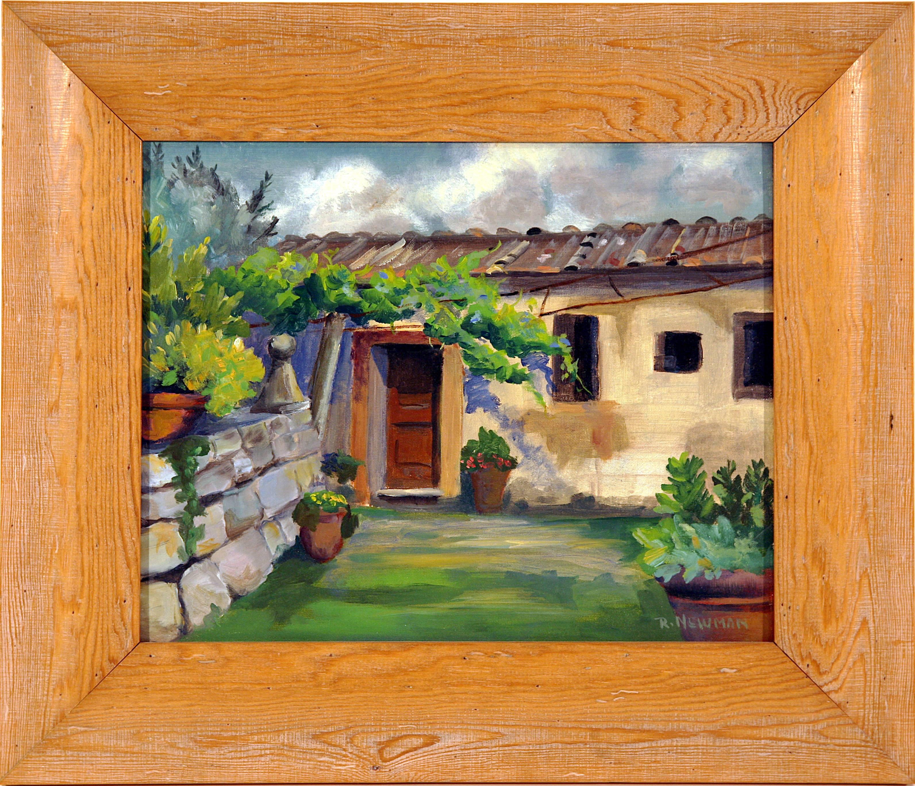 Rachel Newman Landscape Painting - A Farm Cottage in Tuscany