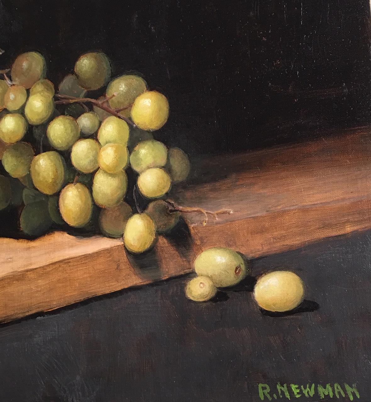 Grapes with Cutting Board - Painting by Rachel Newman