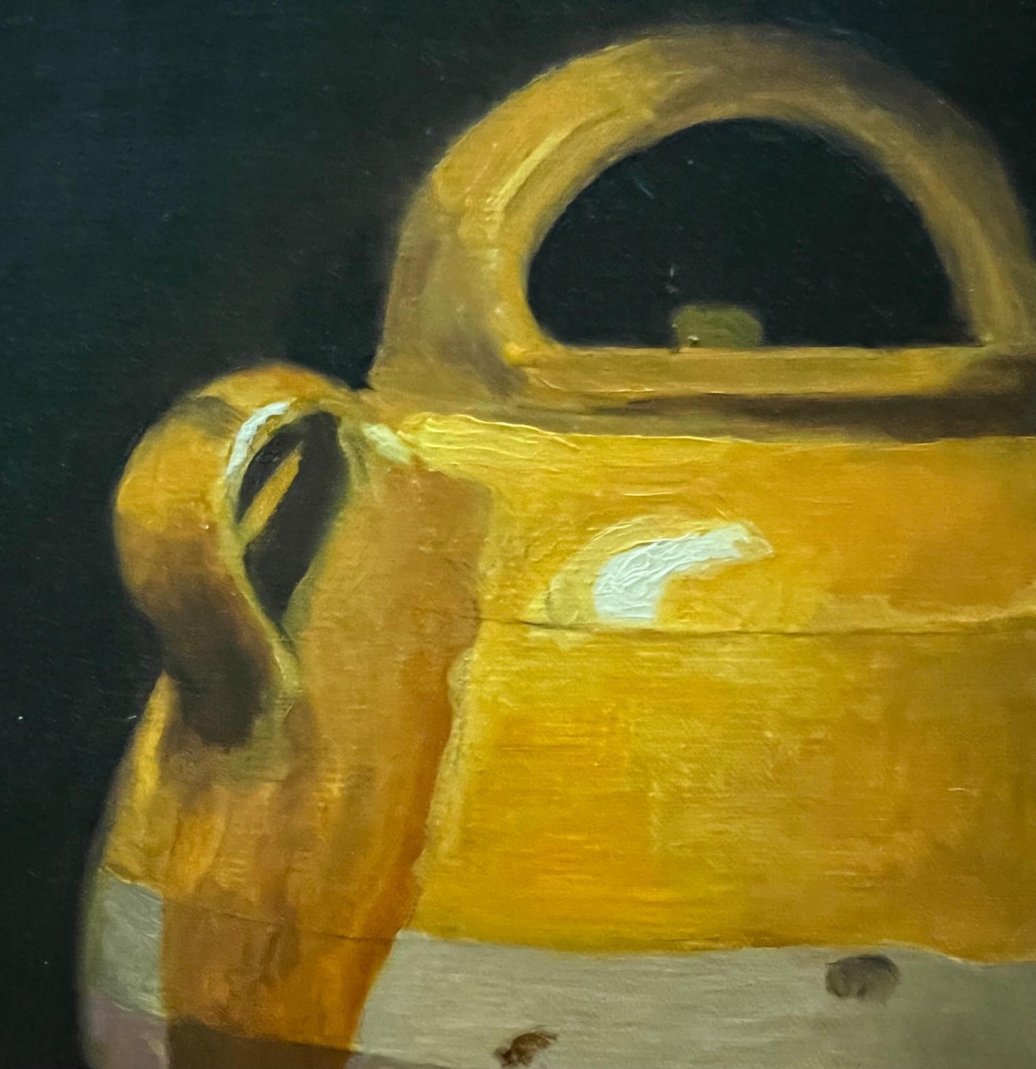 Still-life with Confite Pot and Preserves - Realist Painting by Rachel Newman