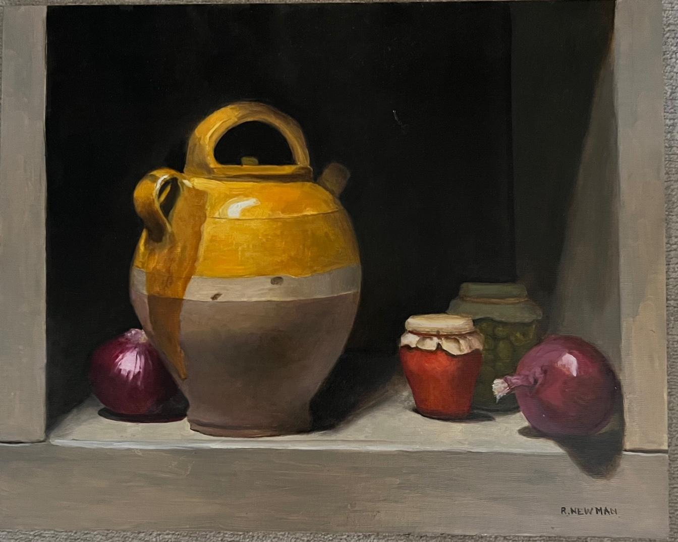 Rachel Newman Still-Life Painting - Still-life with Confite Pot and Preserves