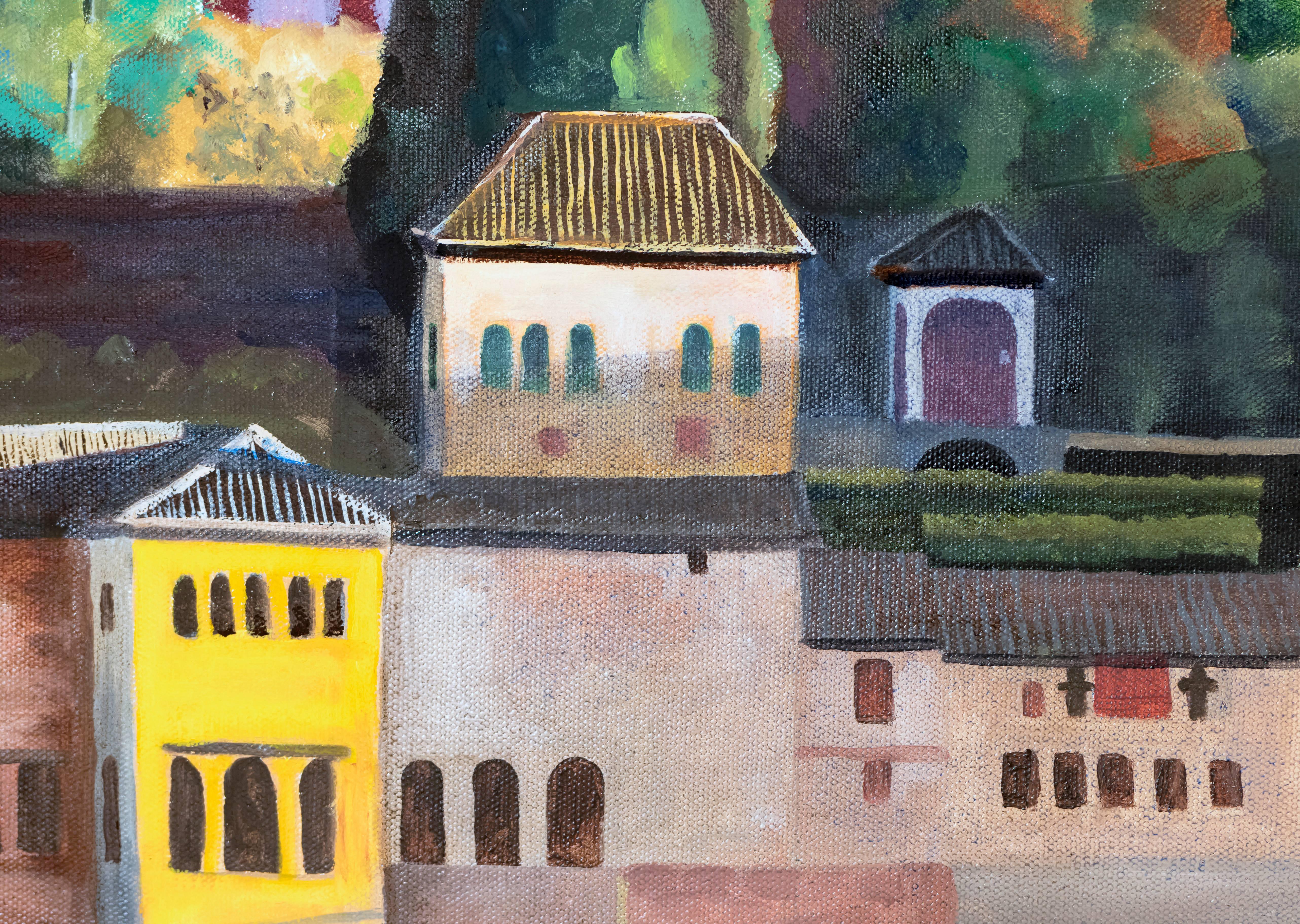 The Alhambra, Granada, Spain - Painting by Rachel Newman