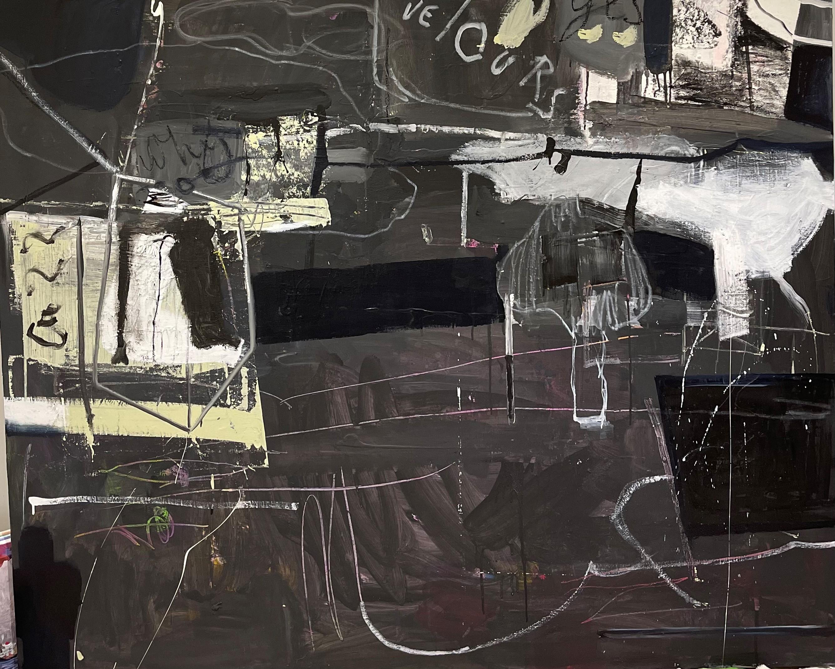 Rachel Ovadia Abstract Painting - Velours Noir I