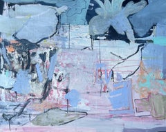 Astralily von Rachel Ovadia, Modernes abstraktes gemischtes Medium Gemälde auf Leinwand