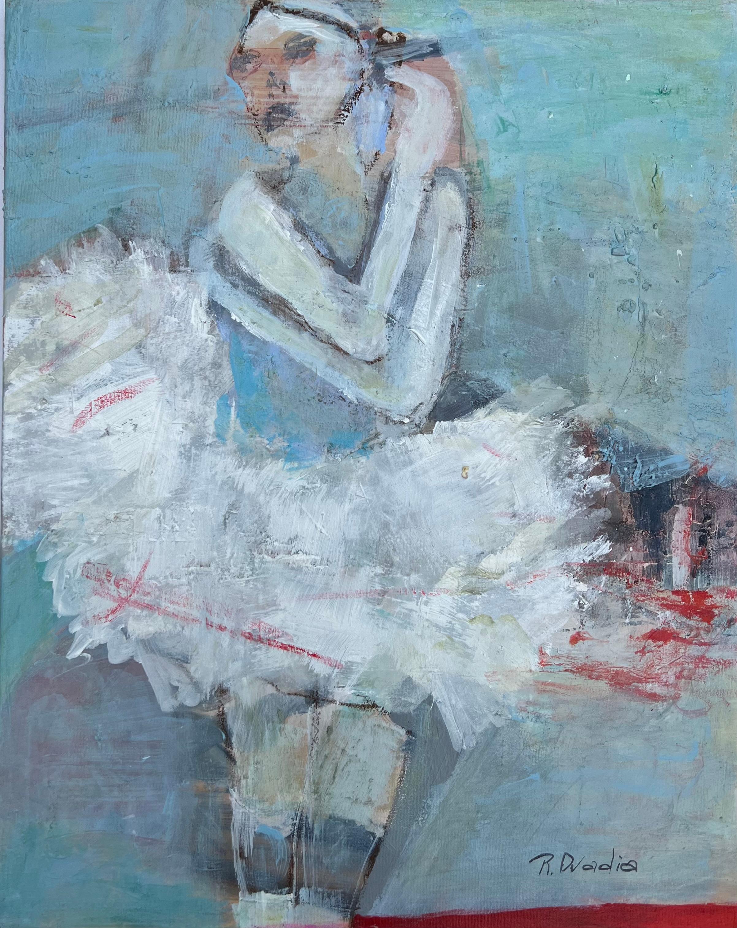 Grace by Rachel Ovadia, Ballet Series Mixed Medium Painting on Canvas For Sale 1