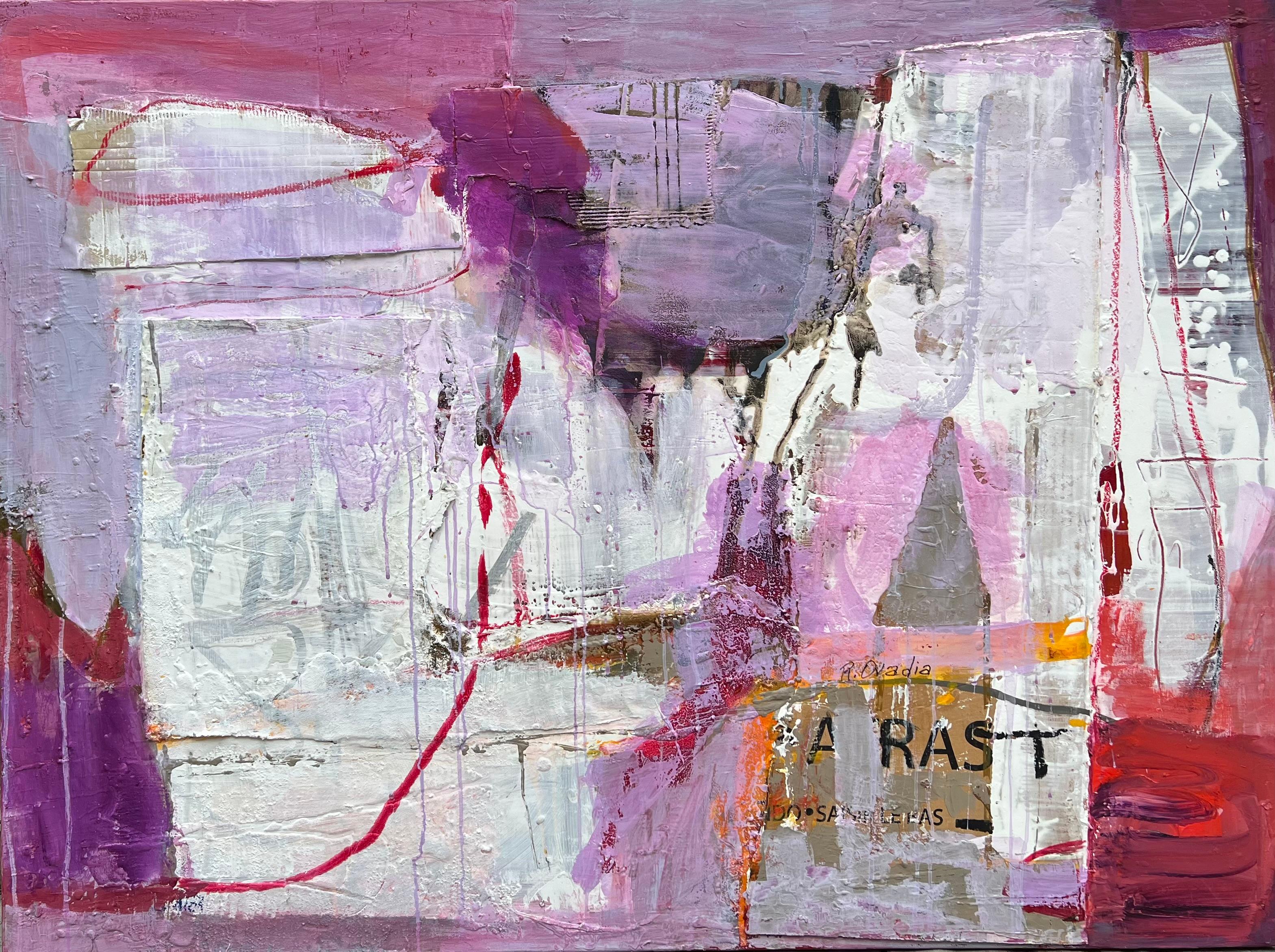Momentum von Rachel Ovadia, Contemporary Abstract Mixed Medium Malerei auf Leinwand im Angebot 1