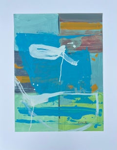 Wind Chimes 2 by Rachel Ovadia Modern Abstract Mixed Medium Painting on Paper