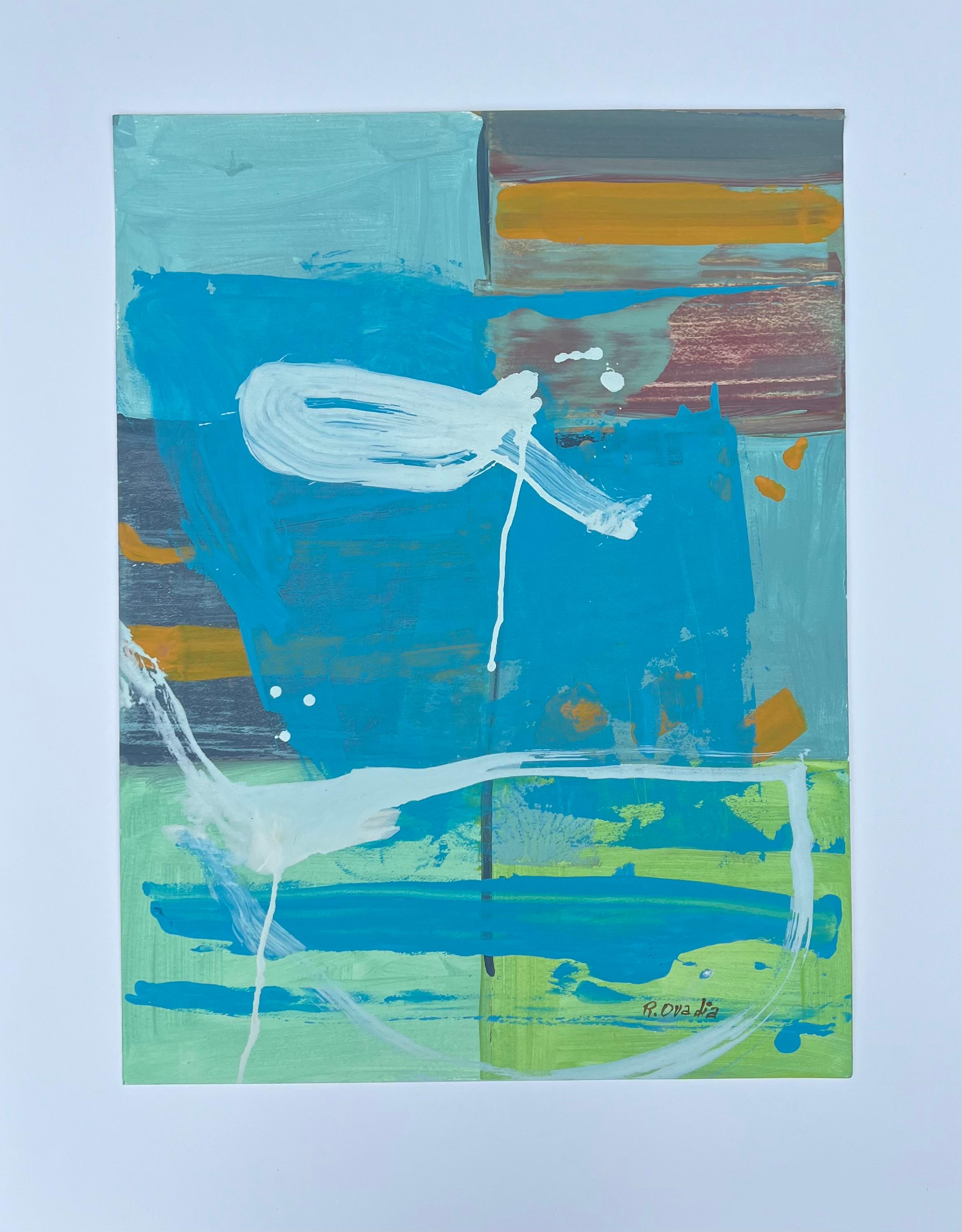 Wind Chimes 2 von Rachel Ovadia, Gemälde in Mischtechnik auf Papier, Medium im Angebot 1