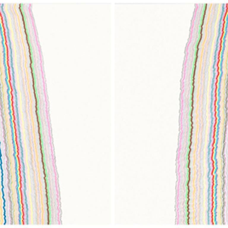 Chiral Lines 24 - Contemporary Mixed Media Art by Rachel Perry