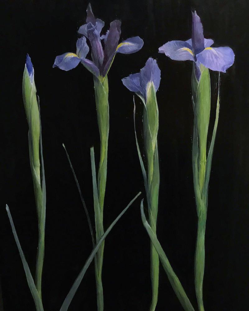 Rachel Personett Figurative Painting - Irises