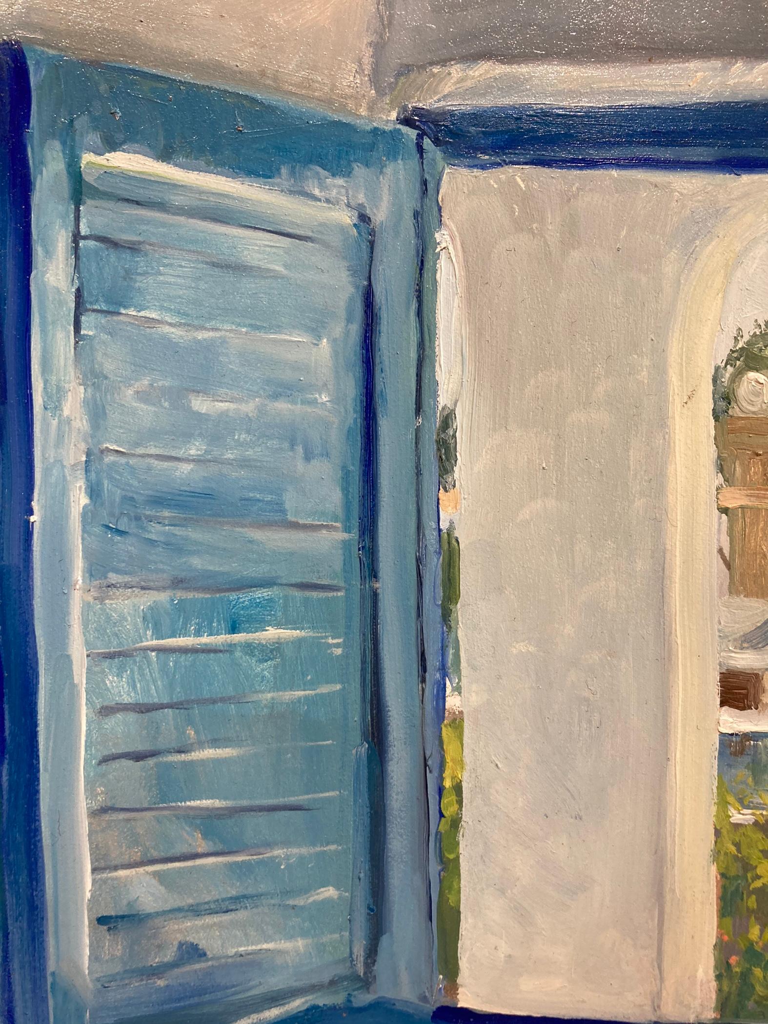 View from Room, Greece - Purple Interior Painting by Rachel Personett