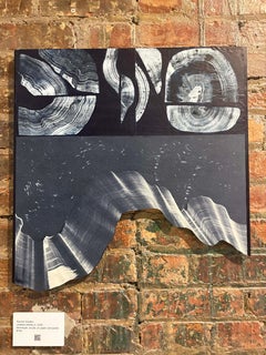 Black and White Contemporary Mixed Media Wall Sculpture Shaped Female Artist