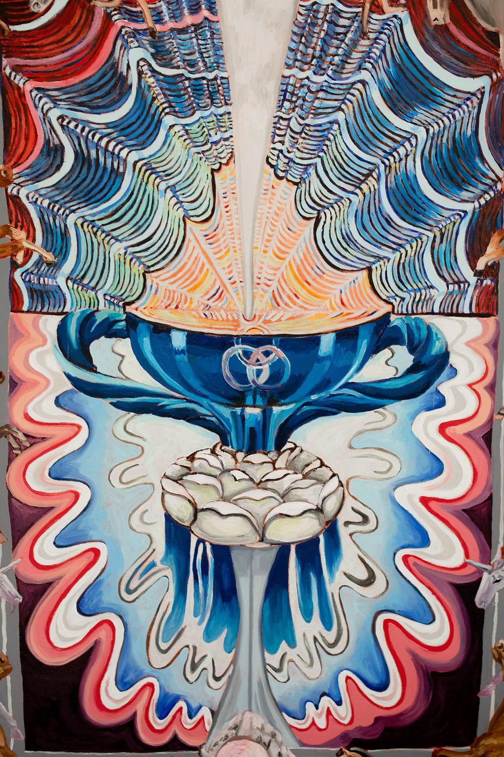 Ass der Kelche I, Ölgemälde (Grau), Animal Painting, von Rachel Srinivasan