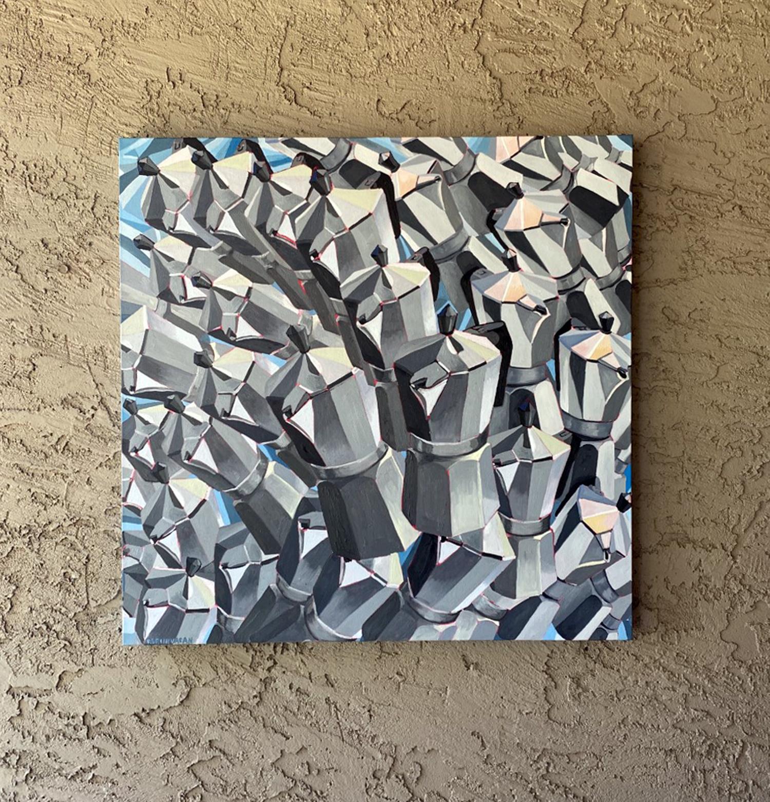 Café Concordia, Pintura al óleo - Painting Contemporáneo de Rachel Srinivasan