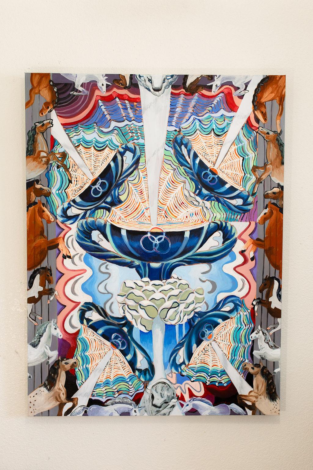 Fünf der Kelche, Ölgemälde (Surrealismus), Painting, von Rachel Srinivasan