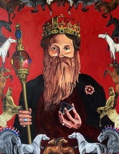 King of Wands I, Oil Painting