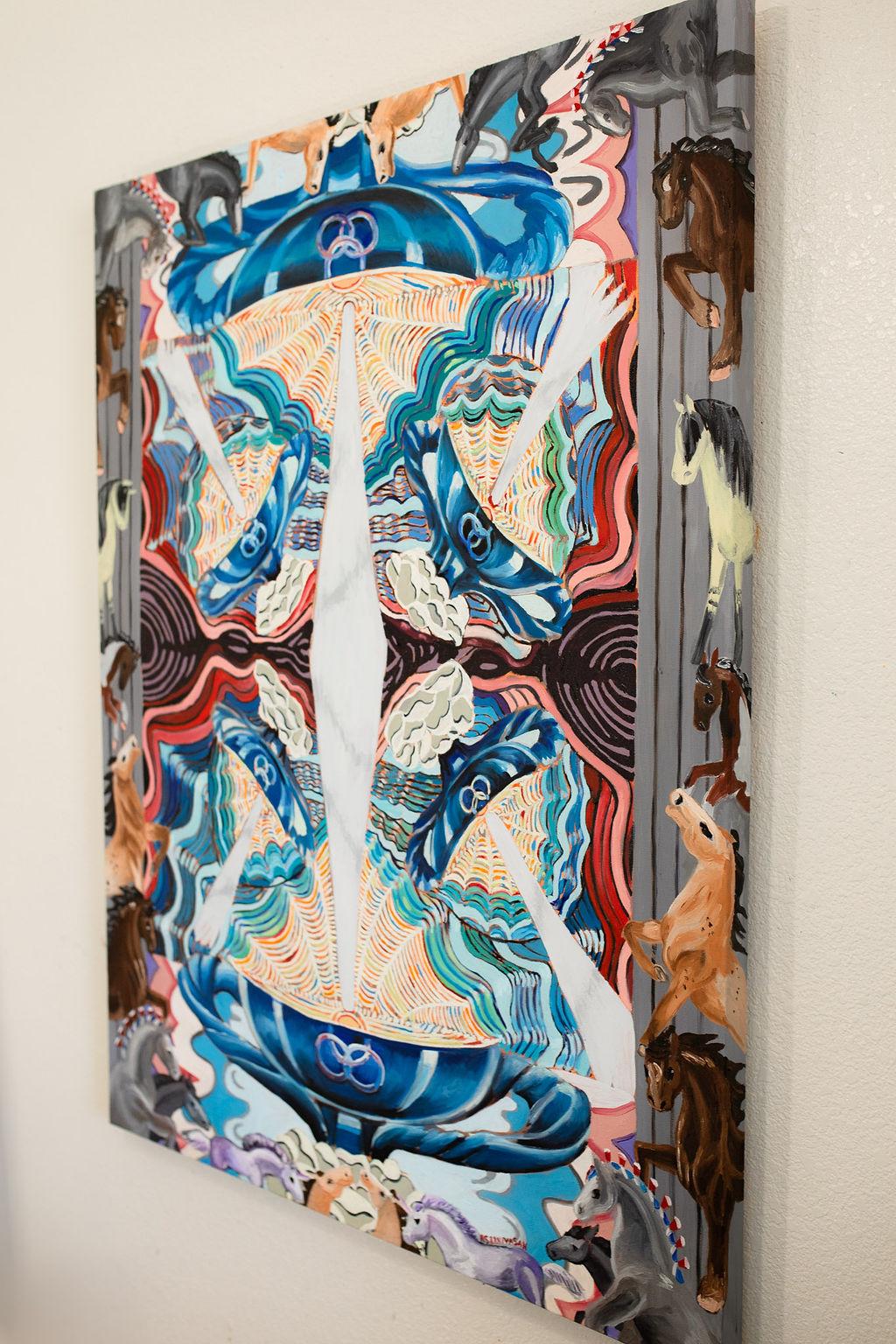 Sechs der Kelche, Ölgemälde (Surrealismus), Art, von Rachel Srinivasan