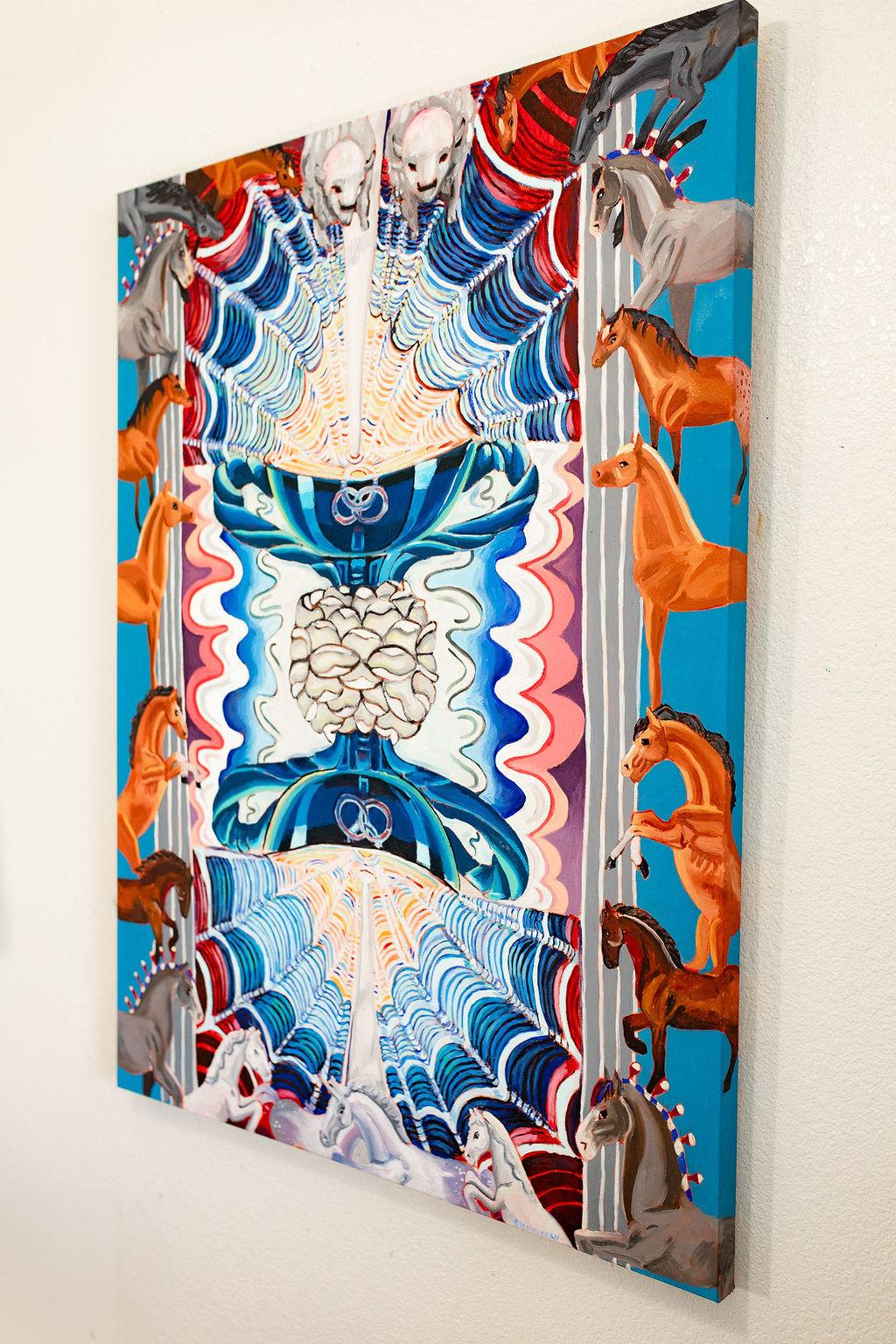 Zwei der Kelche I, Ölgemälde – Painting von Rachel Srinivasan