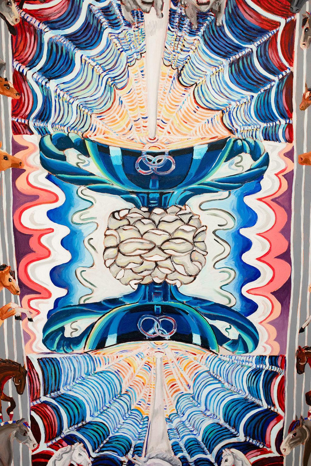 Zwei der Kelche I, Ölgemälde (Grau), Animal Painting, von Rachel Srinivasan