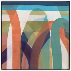 Prism 1 – Gerahmtes abstraktes Originalgemälde aus Acryl auf roher Leinwand