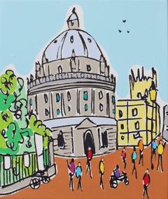 Mini University of Oxford von Rachel Tighe, Originalkunst, zeitgenössisches Gemälde 