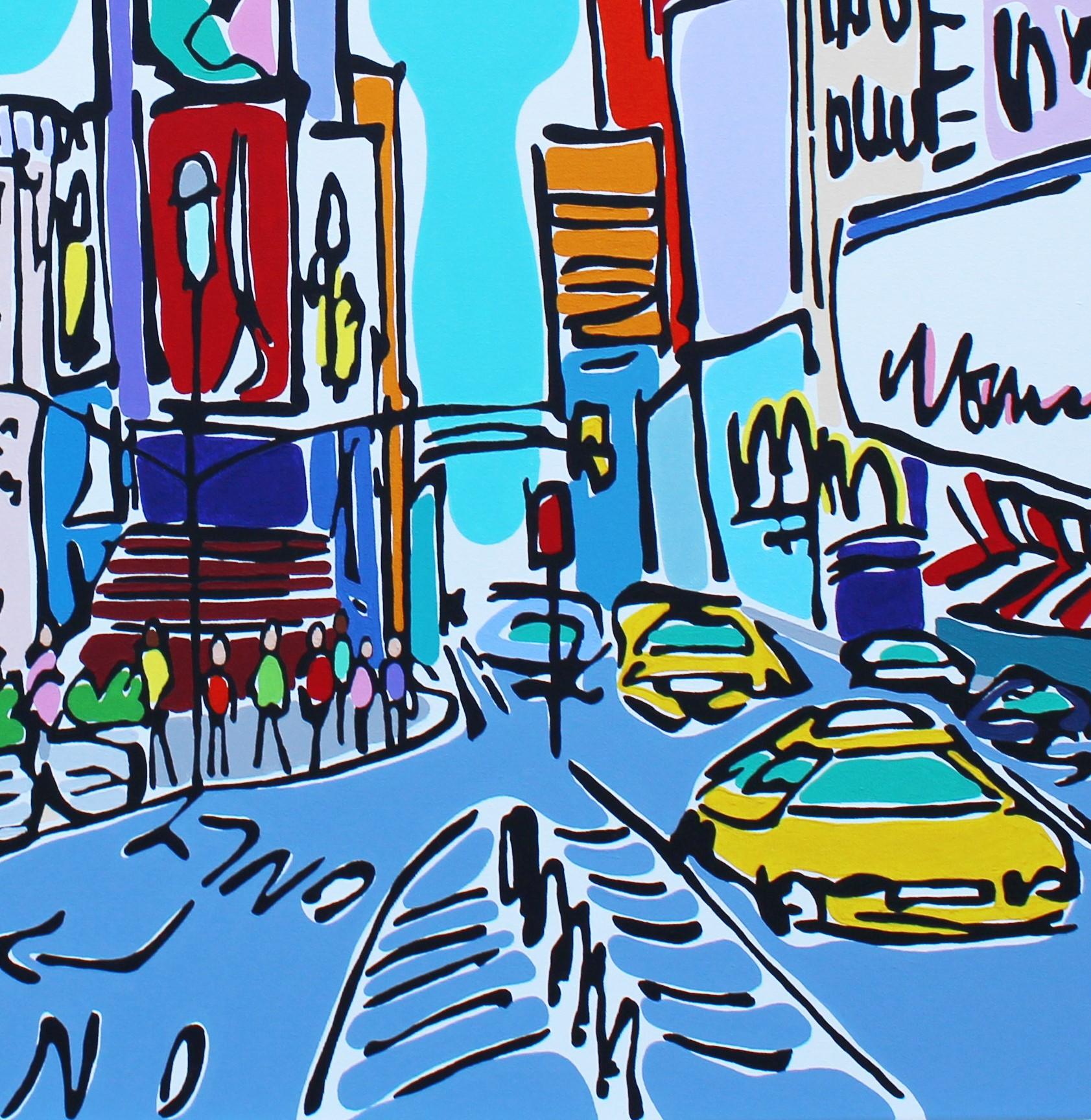 Une promenade à Times Square - Painting de Rachel Tighe