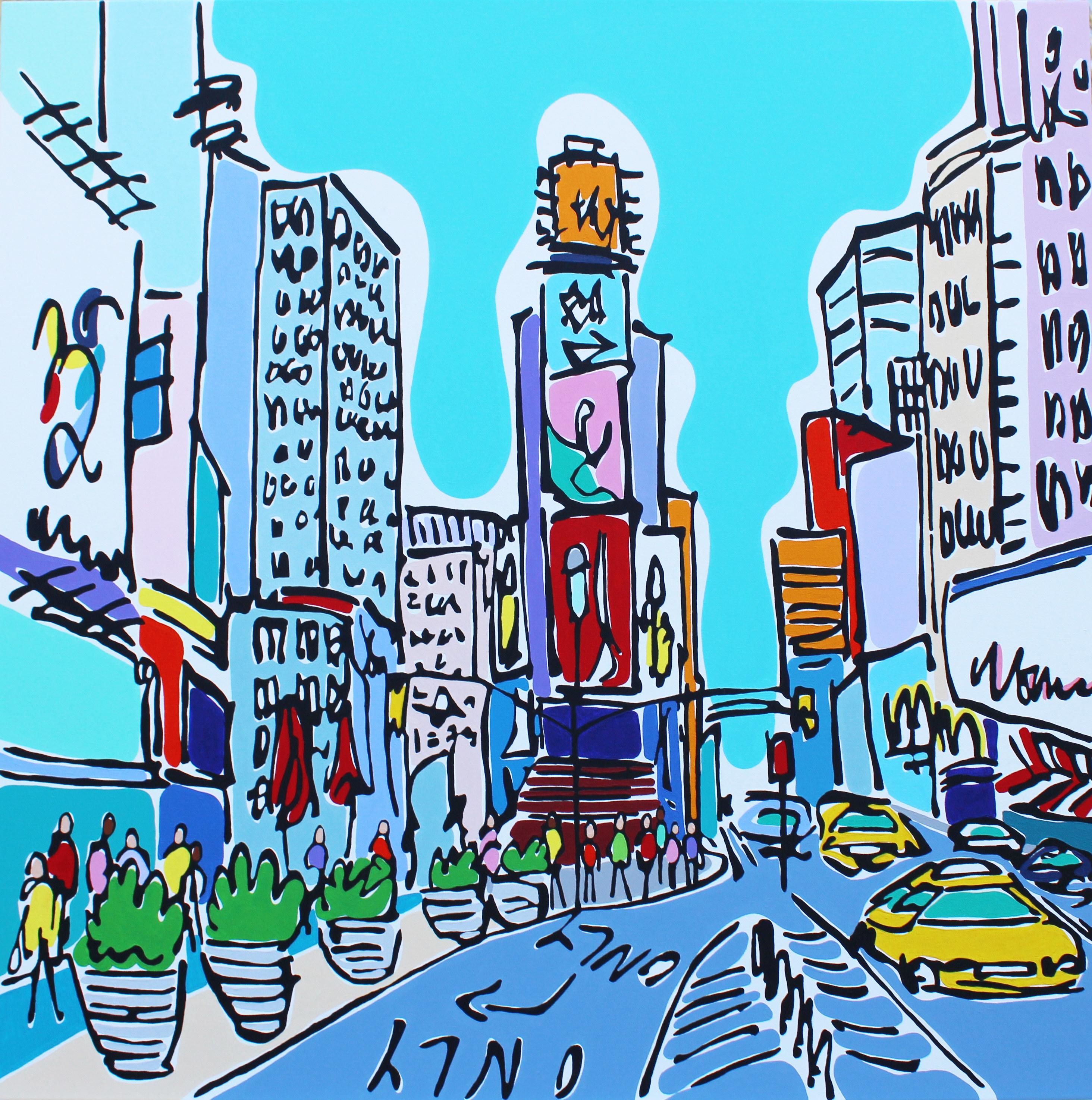 Landscape Painting Rachel Tighe - Une promenade à Times Square