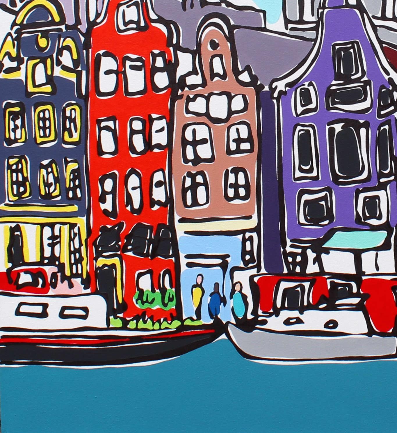 Amsterdam Morgen – Painting von Rachel Tighe