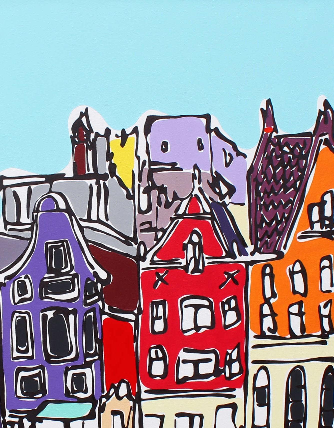 Amsterdam Morgen (Abstrakt), Painting, von Rachel Tighe