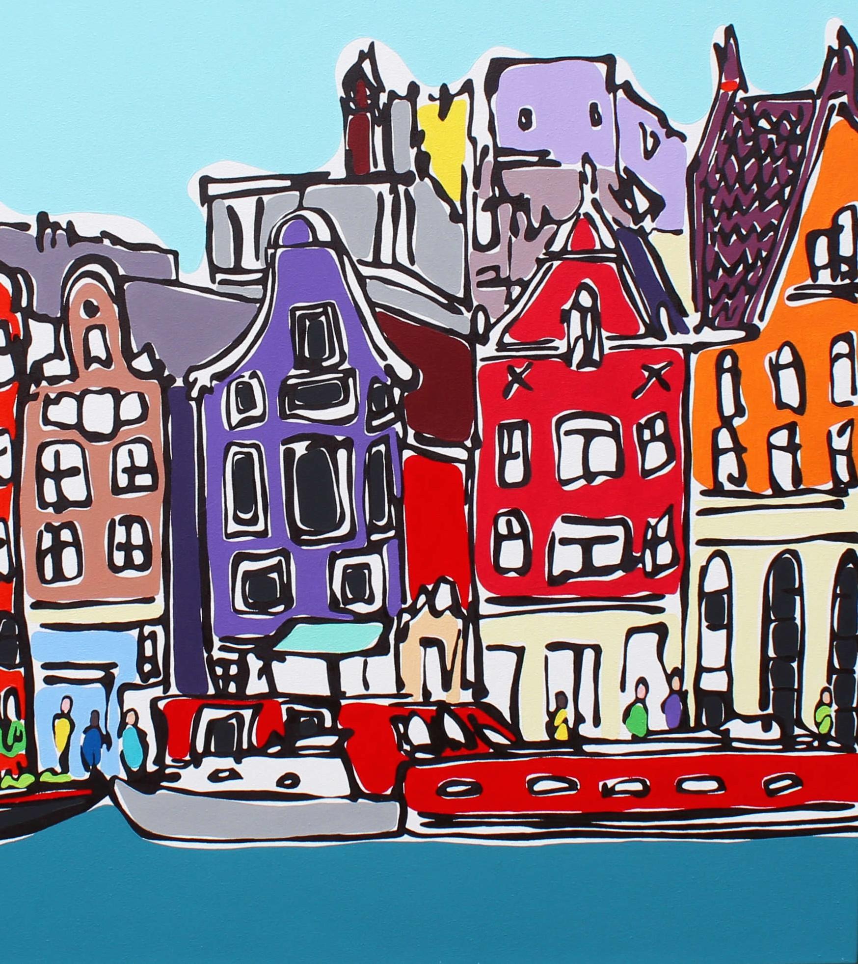 Amsterdam Morgen (Blau), Abstract Painting, von Rachel Tighe