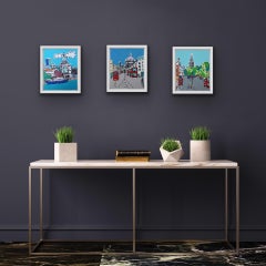 London Triptych, Rachel Tighe, Original London Paintings, Affordable Artwork