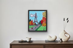 Mini-Autumn in Paris, Acryl auf Leinwand, Gemälde von Rachel Tighe, 2020
