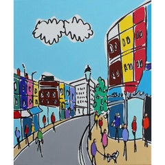 Mini Colors of Portobello, London Cityscape Art, peinture illustrée