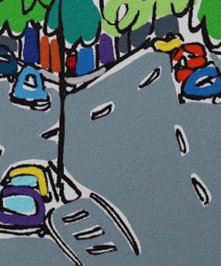 Mini London Morning Commute, Rachel Tighe, Original Cityscape Painting, London For Sale 1