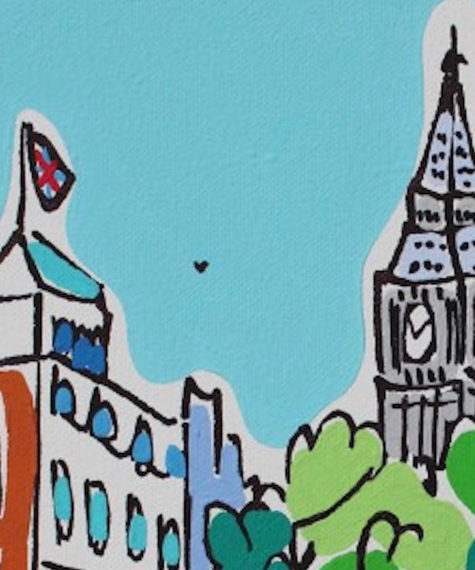 Mini London Morning Commute, Rachel Tighe, Original Cityscape Painting, London 1
