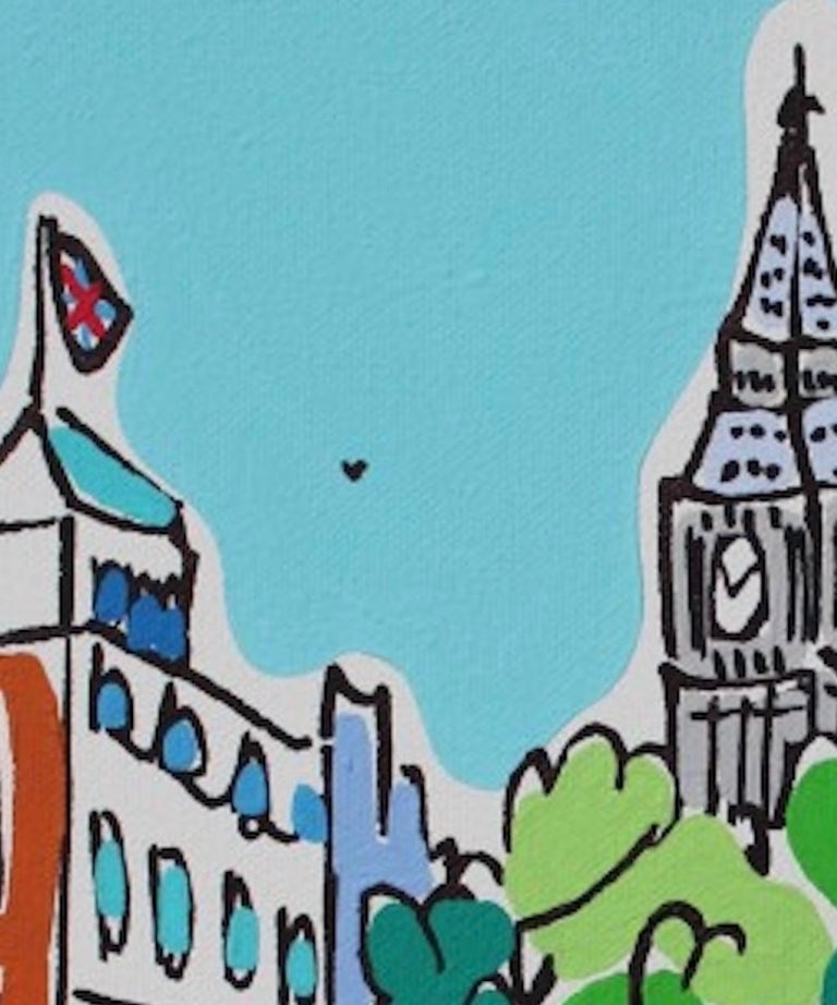 Mini London Morning Commute, Rachel Tighe, Original Cityscape Painting, London For Sale 2
