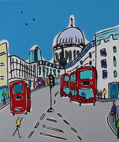 Mini Ludgate Hill Morning, Rachel Tighe, Original Cityscape Painting, London Art