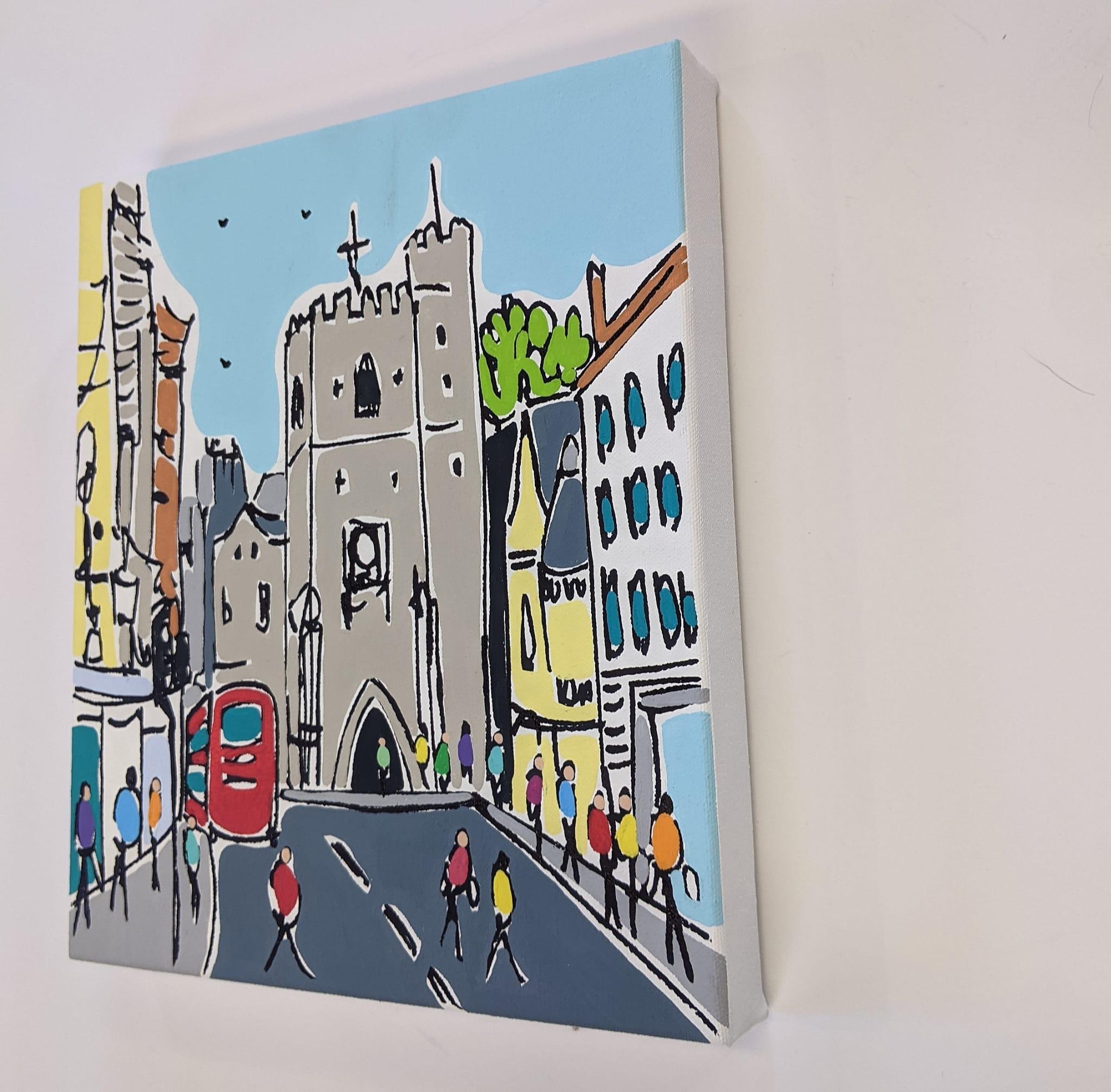 Mini Oxford Centre by Rachel Tighe, Cityscape art, Landscape painting For Sale 3