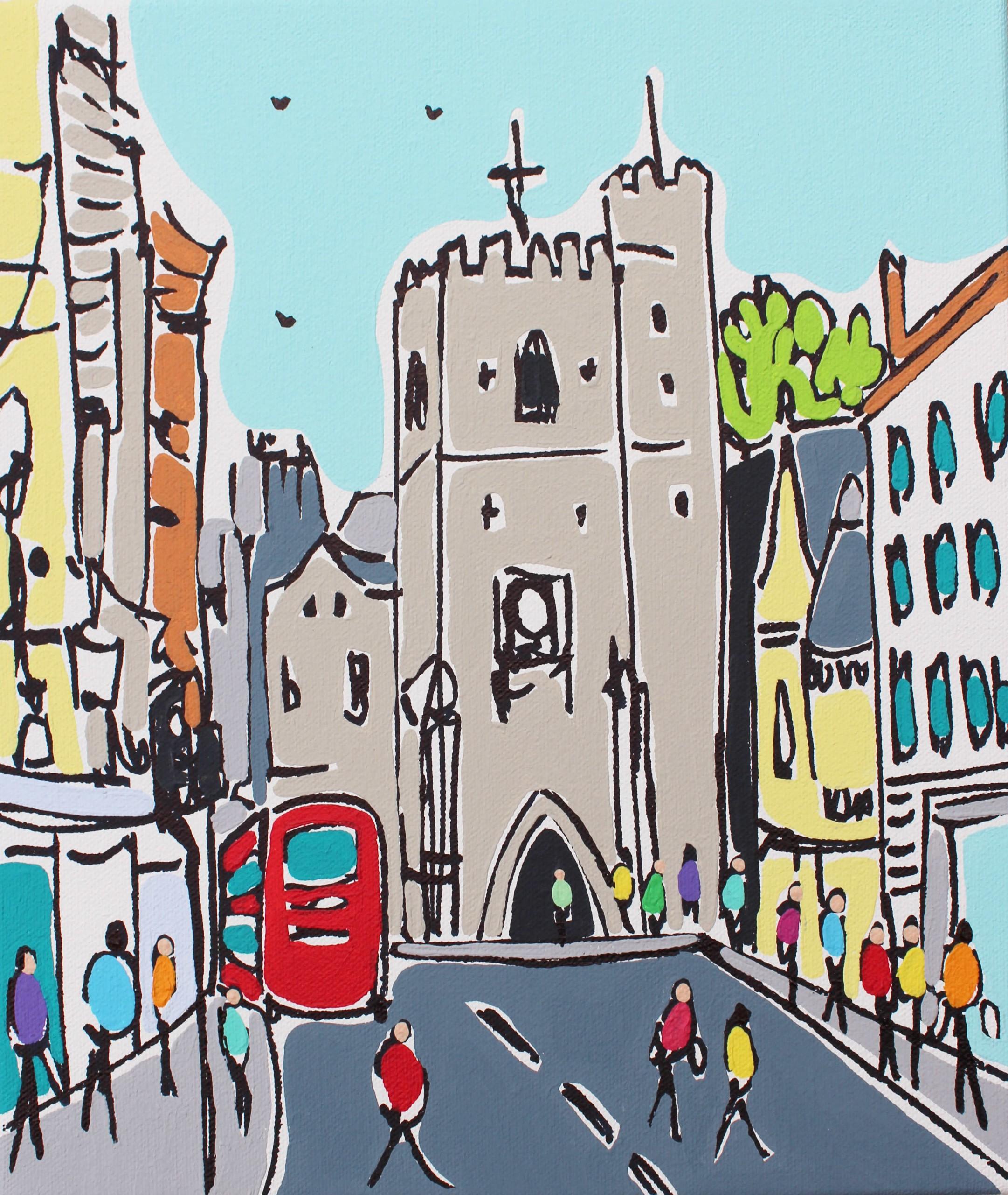 Mini Oxford Centre by Rachel Tighe [2022]
original and hand signed by the artist 
Acrylic on Canvas
Image size: H:30 cm x W:25 cm
Complete Size of Unframed Work: H:30 cm x W:25 cm x D:4cm
Sold Unframed
Please note that insitu images are purely an